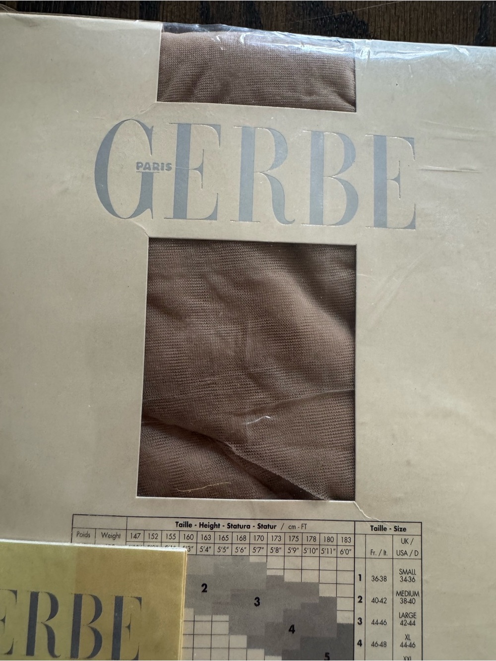 Gerbe vintage French hosiery Sheer Tights in Sun satin 10 D Deadstock - Picture 3 of 7